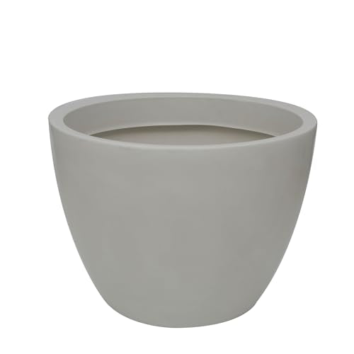 27.6" Wide Planter | Eco-Friendly Wide Planter for Indoor or Outdoor Deck/Porch | Durable All-Weather Use Modern Pot for Trees, Flowers, Plants - Marbled White - color: Marbled White, size: 20.5" H x 27.6" W