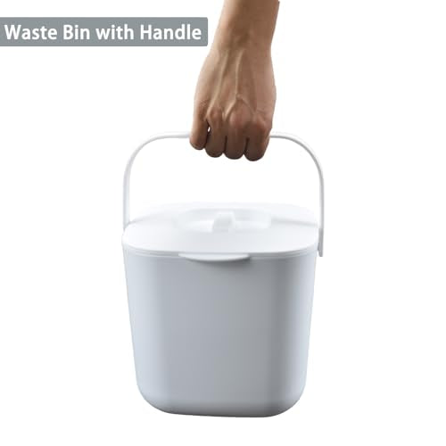 4-Liter Kitchen Compost Bin, White - color: White