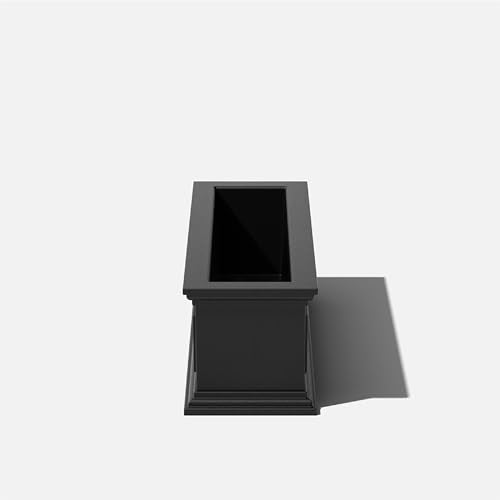 Veradek Brixton Series Window Box Planter - Rectangular Outdoor Planter - color: Black, size: 11"H x 11"W x 36"L