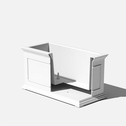 Veradek Brixton Series Long Planter - Rectangular Outdoor Planter - color: White