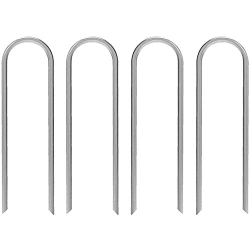 AAGUT U Shaped Garden Stakes 6 Inch, Galvanized Landscape Staples for Tube - size: 6" x 200 Pcs