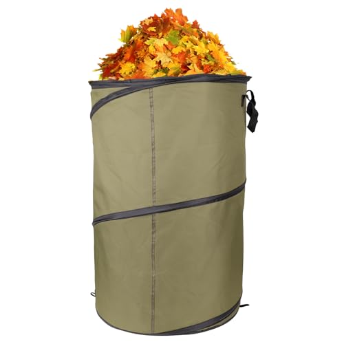 Green1Pack 30 Gallon Collapsible Pop-Up Trash Can | Reusable Garden Waste Bag for Camping, RV, Yard Work, Lawn & Leaf Cleanup, Outdoor Storage Bin