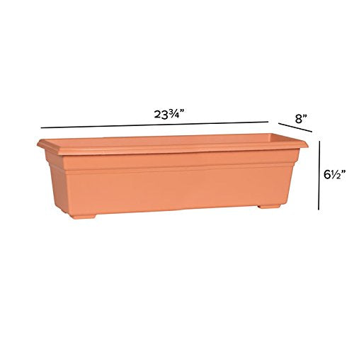 Root & Vessel 16245 Countryside Flower Box, 24-Inch, Terracotta - color: Terracotta, size: 24 Inch