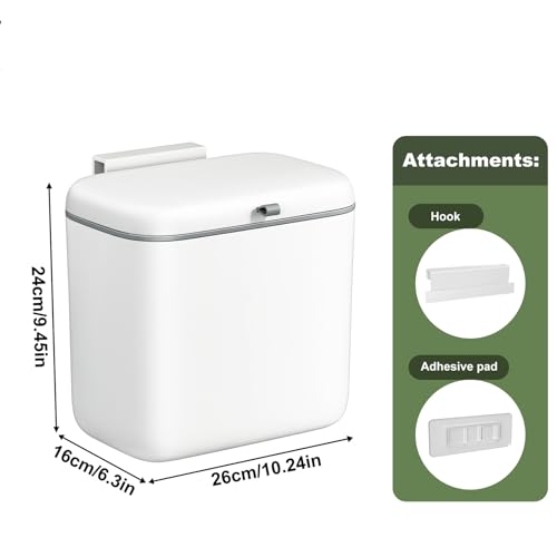 CTIME Compost Bin Kitchen 1.8 Gallon, Hanging Small Trash Can