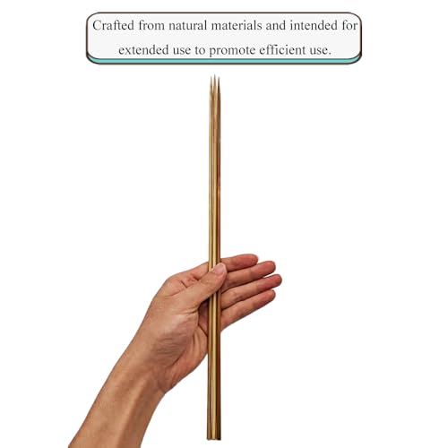 HAHIYO 16Inches 40Pcs Natural Carbonized Bamboo Plant Stake Wood Garden Stake Bamboo Rod Wooden Plant Support Floral Stick for Orchid Tomato Potted Indoor Outdoor Gardening - size: 16In-40P