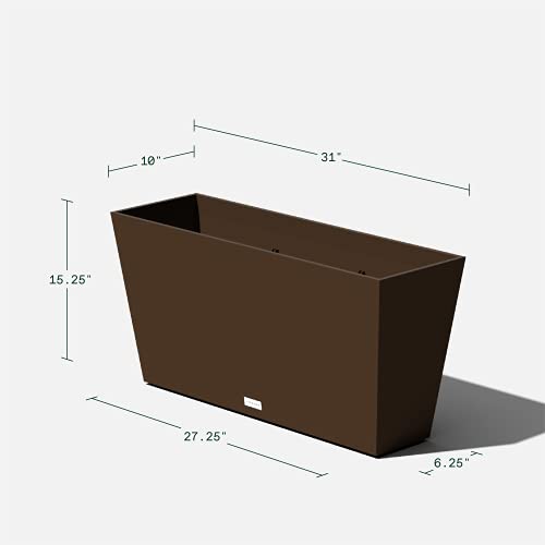 Veradek Pure Series Midori Planter - Wide Outdoor Planter - color: Espresso, size: 31 inch - 2 Pack