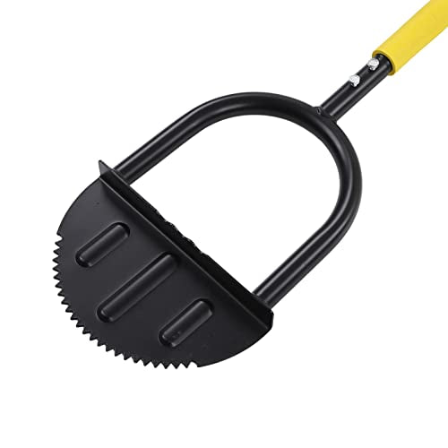 Manual Lawn Edger, Garden Edging Tool with Saw Tooth Steel, T Handle with Sponge Cover, Wide Pedal for Effortless Trimming, Half Moon Lawn Edger for Sidewalks Driveways Gardens an