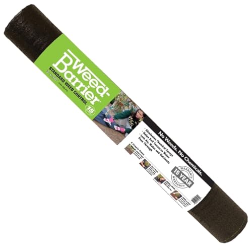 Rocky Mountain Goods Weed Barrier Fabric - Thick 15 Year Heavy Duty Black Weed Blocker Landscape Fabric for Garden, Flower Beds, Trees - Ground Cover - Under Rocks or Mulch (3' x 50') - size: 3' x 50'