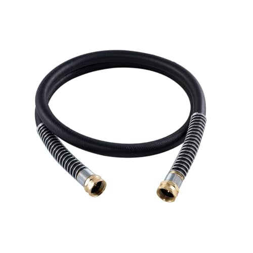 Guitrees Leader Garden Hose 5ft x 3/4", Heavy Duty Short Water Hose, Female to Female Fittings, Five Layered Braiding for Durability, 1000PSI Burst, 300PSI Working (Black) - color: Black, size: 3/4 5FT Female to Female