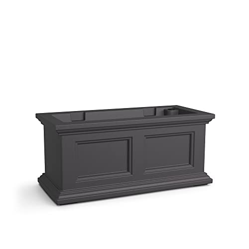 Mayne Fairfield 24in Self-Watering Rectangular Window Box Planter, Gray - color: Graphite Grey, size: 24in