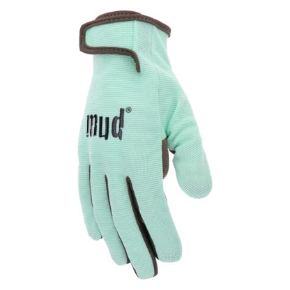 Everyday Mud Women's Synthetic Leather Palm Garden Gloves, Touchscreen Capable, Abrasion Resistant, Hook and Loop Closure - color: Mint, size: Small-Medium
