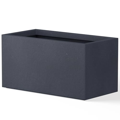 Kante Rectangular Charcoal Concrete Planter 23" L 12" H Home & Outdoor - color: Charcoal, size: 23.2"x12"x11.8"