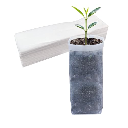 Belit 50 Pcs 13.5" H Deep Nursery Grow Bags, Non-Woven Plants Pots Container for Starting Deep Rooted Plants Vegetable, Flower, Seedling Tree (7.5"x13.5") - color: White, size: 50 Pcs 7.5"x13.5"