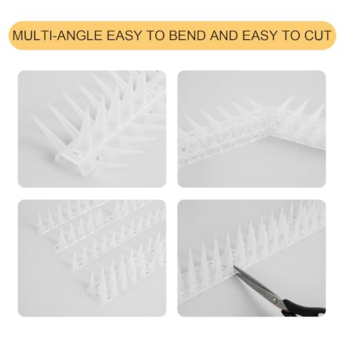 OFFO Bird Spikes for Pigeon Woodpecker Crow, Outdoor Use for Balcony Patio Window, Easy to Install, Frosted White, Covers 8.3 Feet(2.5m) - color: Frosted White