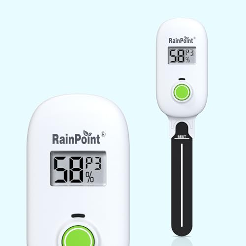 RAINPOINT Smart Digital Wireless Plant Moisture Meter Houseplant Indoor,WiFi Hub Needed,Capacitive Probe,Leave-in Soil Hygrometer Sensor,Real-time Monitor Humidity Tester Outdoor Gardening - color: Sensor Only Pack