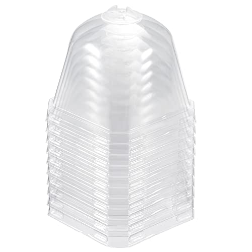 PATIKIL 2.7" Plant Humidity Dome, 10Pcs Square Plastic Garden Cloche Dome Plant Cover Reusable for Outdoor Frost Freeze Protection Mini Greenhouse, Clear 7cm x 7cm - size: 2.7"