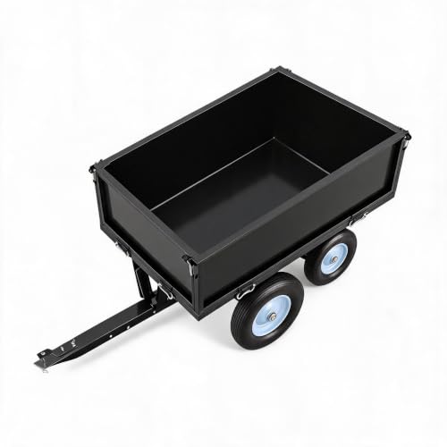 Takywep 500Lbs 11 Cu.ft. ATV UTV Dump Garden Trailer Tow Behind Dump Cart