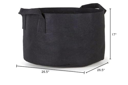 247Garden 5-Pack 40-Gallon Aeration Fabric Pot/Plant Grow Bag w/Handles (260 GSM, Black, 17H x 26.5D) - color: Black, size: 40 Gallon