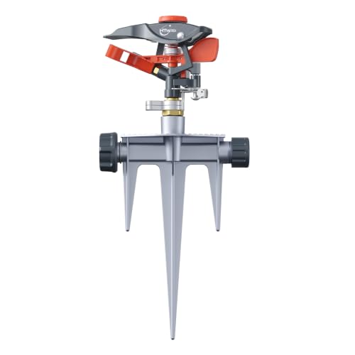 Heavy Duty Spike Sprinkler, Adjustable Zinc Alloy for Yard