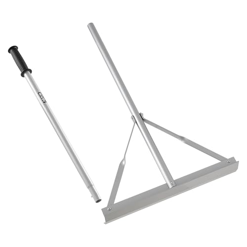 VEVOR Landscape Rake, 60 inch Handle 20 inch Wide Head, Large Heavy Duty Aluminum Landscaping Level, Asphalt Rake Tool for Asphalt & Land Leveling, Concrete Paving, Sand Flattening, No Teeth - size: 60 inch