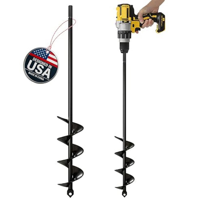 K-Brands Auger Drill Bit for Planting – 1.8" x 14.6"– 3/8'' Hex Drive Drill - size: 1.8 x 14.6 Inch