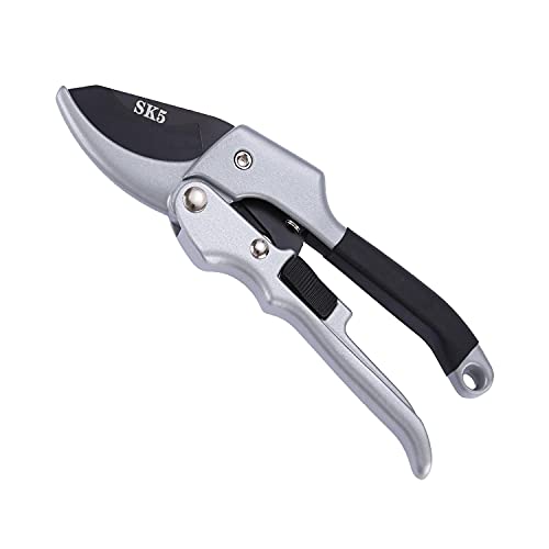 Pruners, German Pruning shears, Work 3 Times Easier, Sharp, High Strength gardening tools, for hedge, bonsai, floral, small stem, orchard and vegetable, upgraded, garden scissors, black - color: Black/Silver
