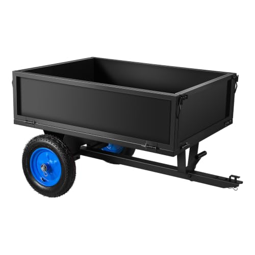 Heavy Duty 500 lbs ATV Dump Cart with 10 Cu.Ft. Capacity