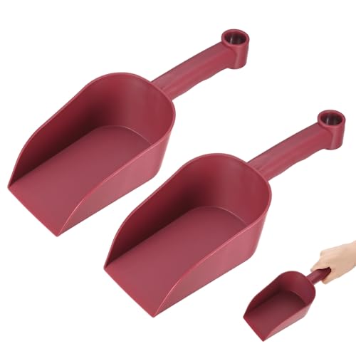 M METERXITY 2-Pack Garden Shovel Trowel Hand Shovels, 28.5cm/11.22 Inch Plastic Gardening Tools for Digging, Transplanting, Soil Loosening and Planting, Ergonomic Handle [Wine Red] - color: Wine Red, size: Medium