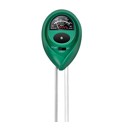 iPower 3-in-1 Soil Test Kit, Soil Moisture/Light/pH Meter for House Plant, Garden, Lawn, Farm, Ideal for Indoor & Outdoor Use - size: Round, style: 1 Pack