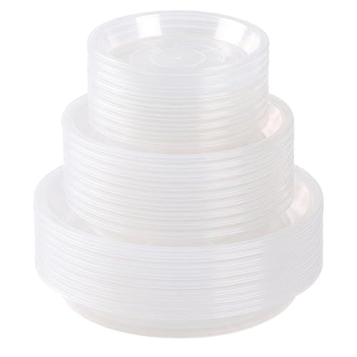 30 Pack Clear Plant Saucer 4/5/6 Inches Plastic Drip Trays to Catch Water - size: 4/5/6 Inch