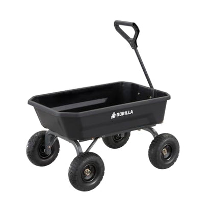 Gorilla Carts Dump Garden Cart, 4 Cu Ft, 600 lb Capacity, No-Flat Tires - size: 4-Cubic Feet