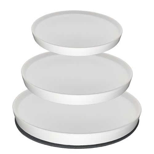 Yukfona Ceramic Plant Saucer Pot Tray 6、8、10 Inch White, Planter Saucers for Indoors Outdoor, Durable Sturdy Flower Drainage drip Water Tray for Glazed Pots Base - color: White, size: 6+8+10in 3pack