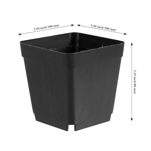 150 PCS 2.8 Inch Square Nursery Plant Pots, Plastic Plant Seedling Pots with Drainage Holes, Black Plant Seedling Pots for Starting Seedlings or Garden Plant