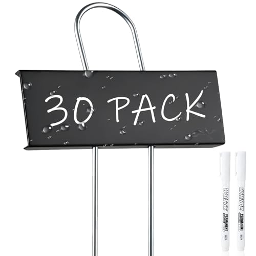 Waterproof Metal Plant Labels Markers Tags for Outdoor Gardening - color: Black
