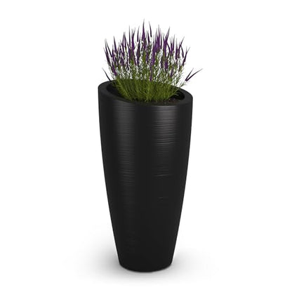 Mayne Modesto 32in Tall Round Modern Planter, Black - color: Black, size: 32 Inch