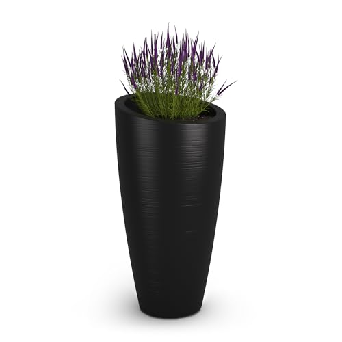 Mayne Modesto 32in Tall Round Modern Planter, Black - color: Black, size: 32 Inch