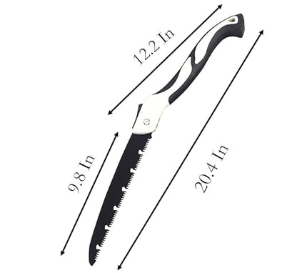 Folding Saw with Rubber Handle, 20.4 Inch Manganese Steel SK-5 Blade Pruning Saw for Hunting, Gardening, Camping and Trimming (blade 27cm) - size: blade 27cm