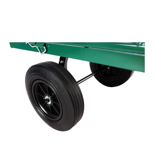 Multi-Functional Metal Garden Cart - 37" x 19.48" x 40.15", Solid Tires, Heavy Duty Tool Cart for Gardening, Farming, Yard Work, Green