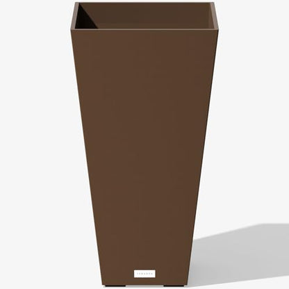 Veradek Pure Series Taper Planter - Tall Tapered Outdoor Planter with Shelf - color: Espresso, size: 30 inch - 1 pack