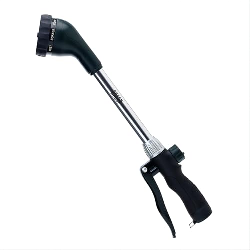 GREEN MOUNT Watering Wand 16-Inch, Heavy Duty Garden Wand with 8 Spray Patterns | Ergonomic & Lightweight for Easy Watering | Ideal for Hanging Baskets, Potted Plants, Window Boxes，Blackish Green - color: Blackish Green