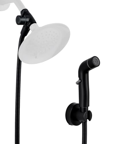 G-Promise 2 Mode Dog Shower Attachment with Extra Long Hose Adhesive Mount - color: Matte Black, size: 78 Inch Hose