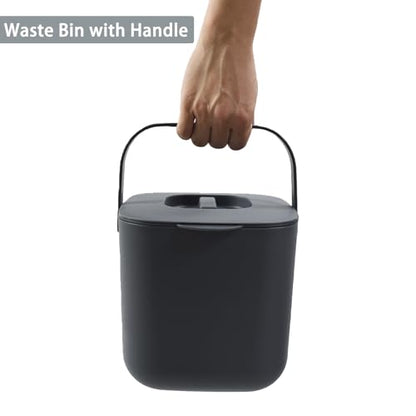 4-Liter Kitchen Compost Bin, Dark Gray - color: Gray