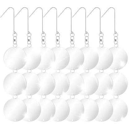 10 Pack Hanging Reflective Bird Scare Discs Set, Large 30-Discs Double-Sided Mirror Bird Deterrent Spinner Reflectors for Outdoor Garden, Patio, Orchard, Balcony, Tree, and Crop Protection Decorations