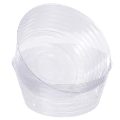 M METERXITY 5 Pack Planter Saucers - Thin Plastic Plant Tray Flowerpot Drip Trays Round Apply to Outdoor/Garden (8 Inch, Clear) - size: 8 Inch