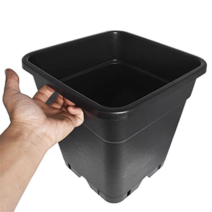 10-Pack 7 Gallon Square Plant Nursery Pot Black Nursery Container (7 Gallon) - size: 7 Gallon