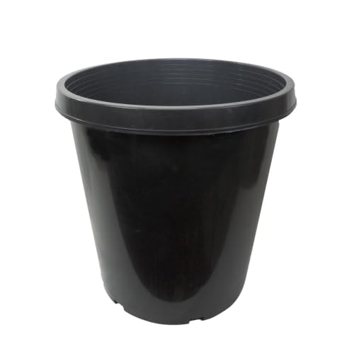 Green Oasis 15 Gallon Nursery Pots (5-Pack) - Premium Injection Molded Black Plastic Plant Pots, Heavy Duty Commercial Grade with Drainage Holes - Perfect for Large Trees, Shrubs & Vegetables