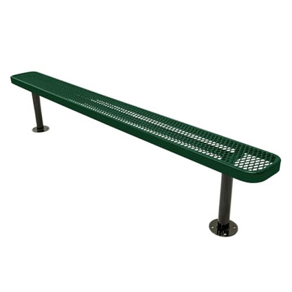 COATEDOUTDOORFURNITURE Bench, Green, Expanded, 8Ft, No Back, Surface - color: Green, size: 8 Ft, No Back Surface Mount