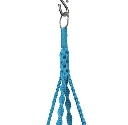 Macrame Plant Hanger & Holder, Hanging Planter 4 Legs Double Deck for 8 inch to 10 inch Two Pots Indoor Outdoor Hanging Planter Cotton Rope 67 Inch with Metal Ring (Cotton-Turquoise) - color: Turquoise