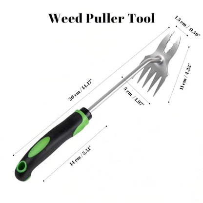 Weed Puller Tool, 5-Claw & Crab Claw 2-in-1 Heavy Duty Weed Remover, Ergonomic Long Handle Manual Weeding Tool for Dandelion, Crabgrass, Patio, Lawn & Garden