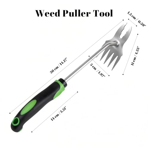 Weed Puller Tool, 5-Claw & Crab Claw 2-in-1 Heavy Duty Weed Remover, Ergonomic Long Handle Manual Weeding Tool for Dandelion, Crabgrass, Patio, Lawn & Garden
